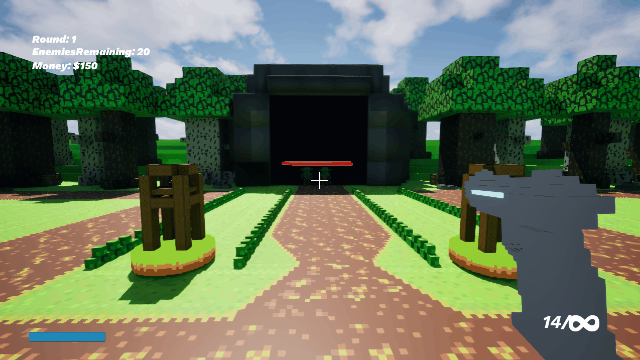 Player shooting enemies