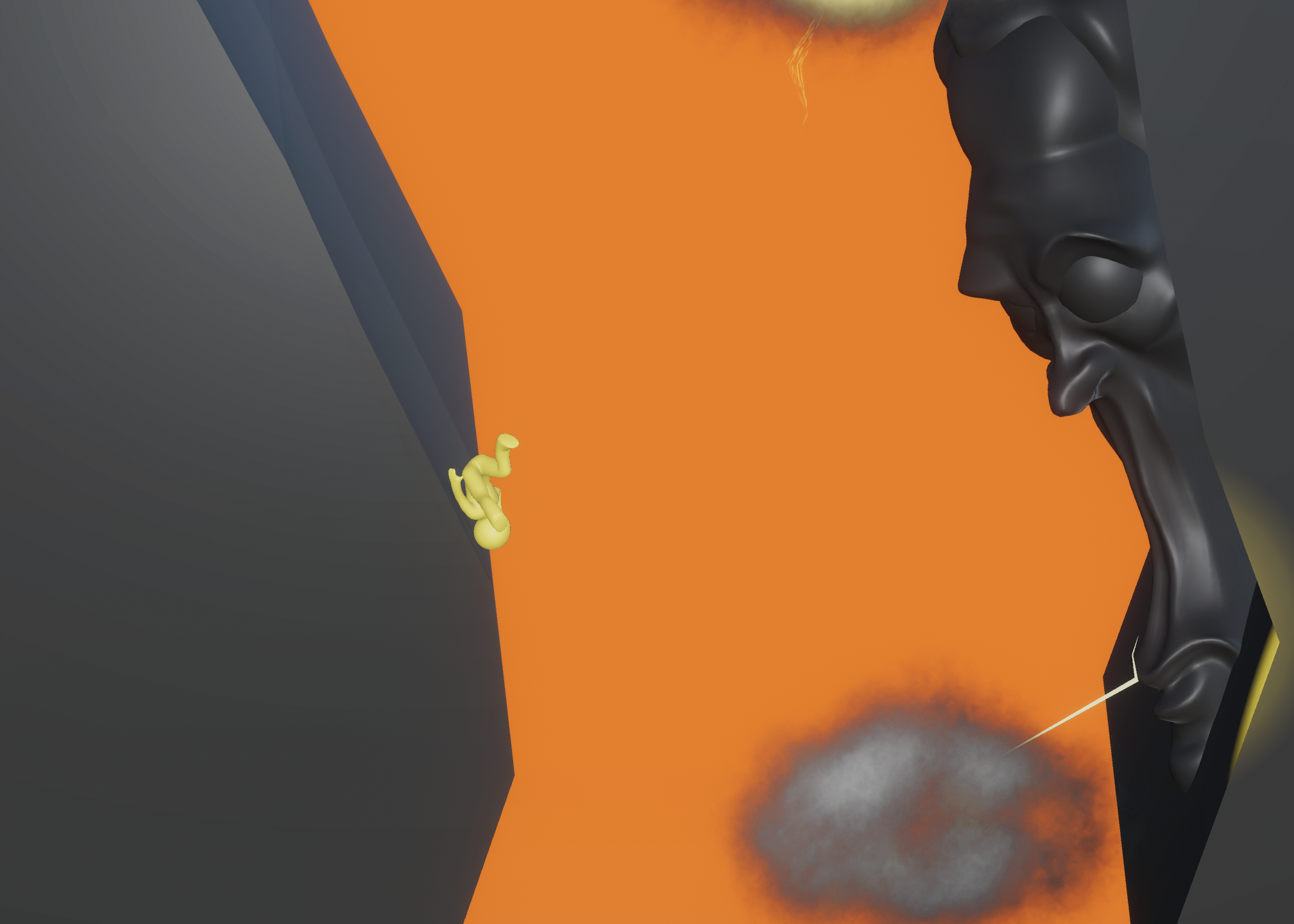 Falling past obstacles