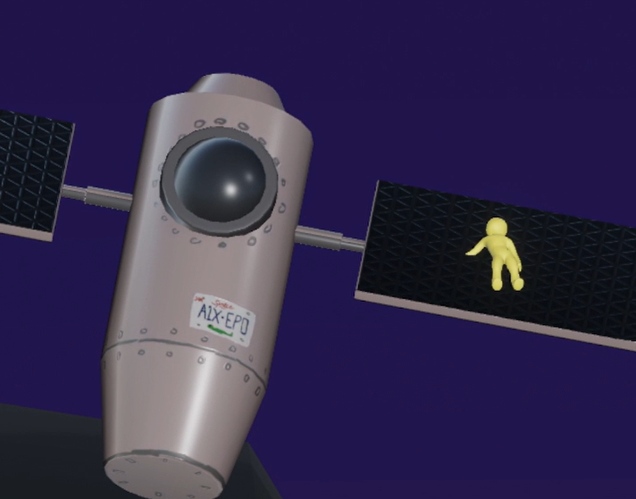 Floating in space