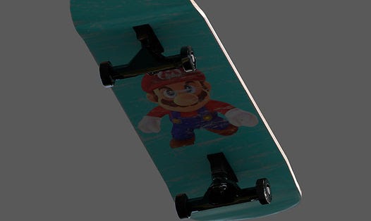 Skateboard Bottom Mario Graphic