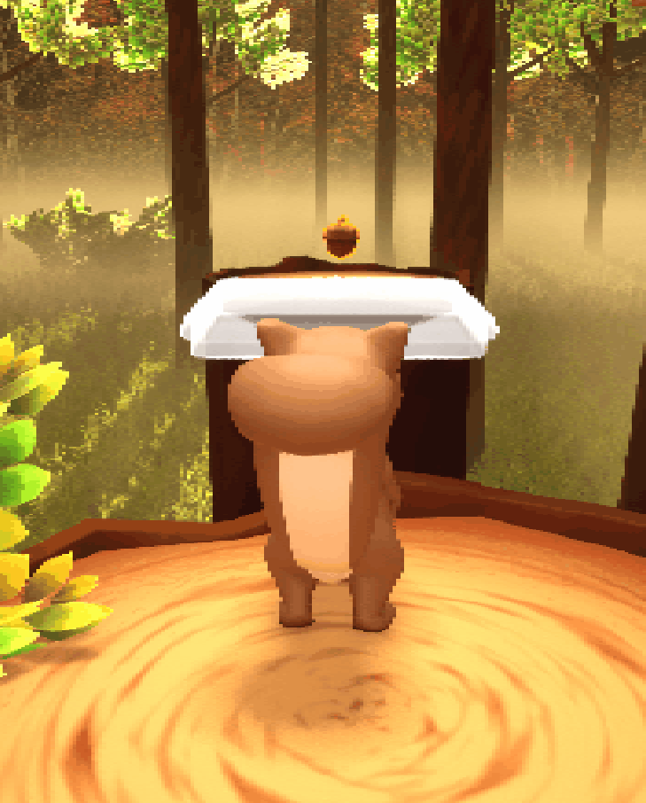 Spire creating a platform with an acorn