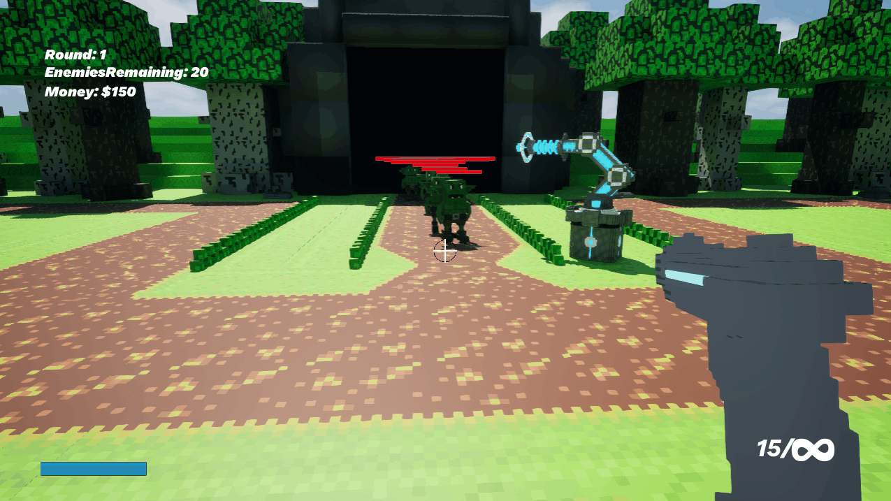 Tower shooting enemies